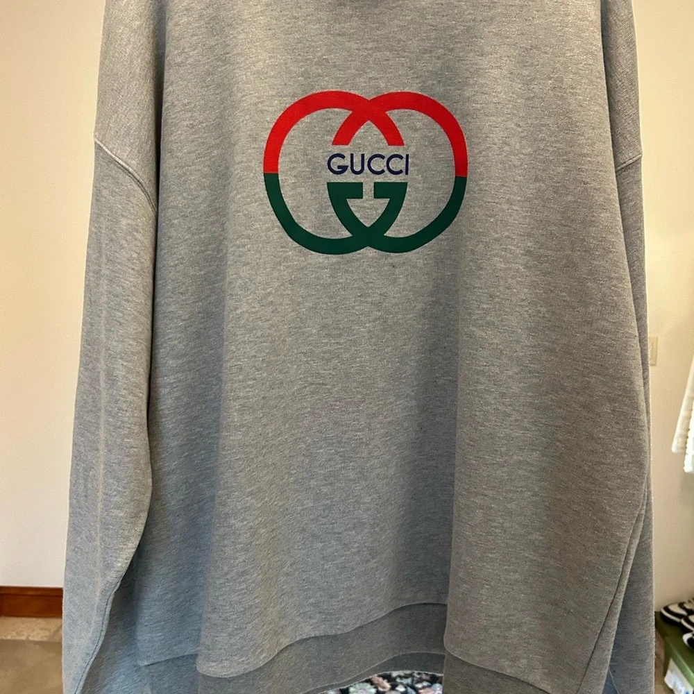 Men's Gucci jersey, cotton GG felted sweatshirt, size XL made in Italy